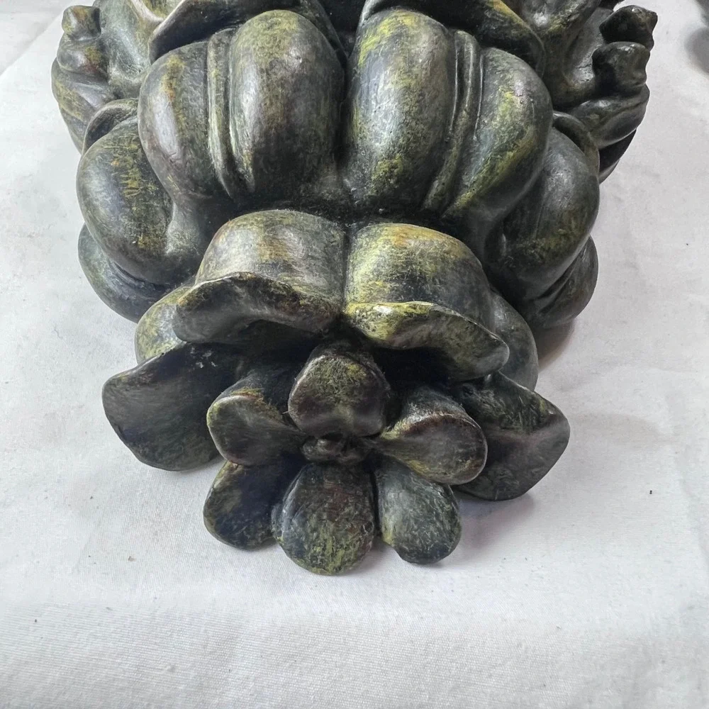 Decoline New York Wall Corbel Sconce Pair Antique Bronze Verdigris Floral 12.5in
